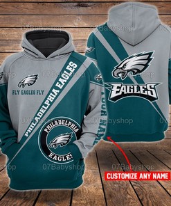 Personalized Philadelphia Eagles Nfl Custom Name 3D All Over Print Zip Up Hoodie Option