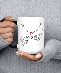Personalized Pinky Promise Holding Hands Mug, Funny Coffee Mug, Valentine's Day Mug, Gift For Her, Birthday Gift
