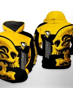 Personalized Pittsburgh Penguins Nhl Skull 3D All Over Print Zip Up Hoodie Option