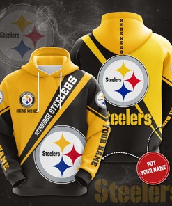 Personalized Pittsburgh Steelers Football Team Nfl Custom Name 3D All Over Print Hoodie