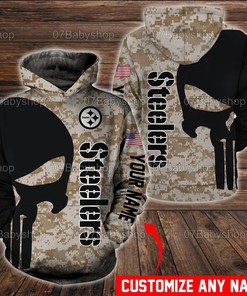 Personalized Pittsburgh Steelers Nfl Custom Name 3D Printed Pull Over Hoodie, Zip Up Hoodie
