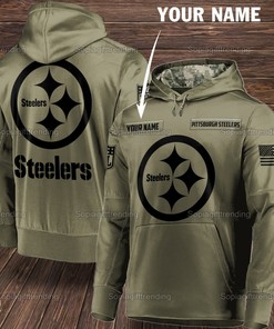 Personalized Pittsburgh Steelers Nfl Team Army Custom Name 3D Printed Pull Over Hoodie, Zip Up Hoodie
