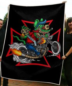 Personalized Rat Fink Motocycle Blanket