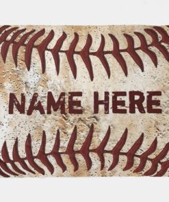 Personalized Rustic Baseball Blanket, Your Text