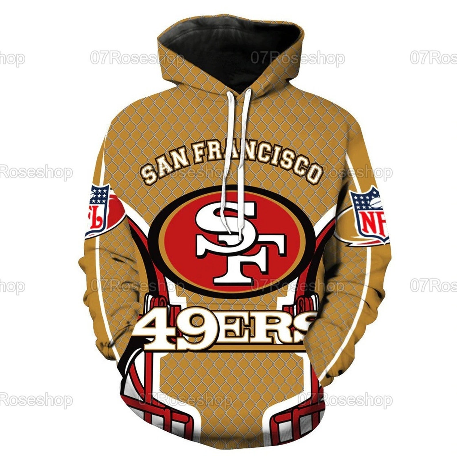 Personalized San Francisco 49Ers Nfl 3D All Over Print Zip Up Hoodie Option