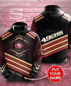 Personalized San Francisco 49Ers Nfl Custom Name 3D All Over Print Zip Up Hoodie Option