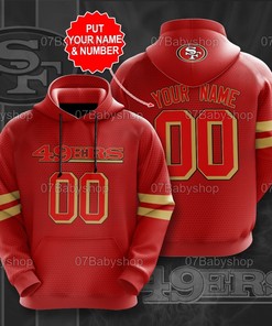 Personalized San Francisco 49Ers Nfl Custom Name 3D Printed Pull Over Hoodie, Zip Up Hoodie