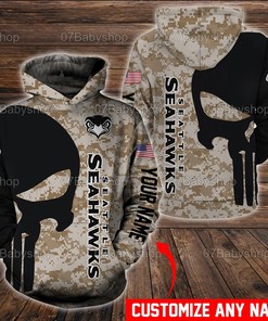 Personalized Seattle Seahawks Nfl Custom Name 3D Printed Pull Over Hoodie, Zip Up Hoodie