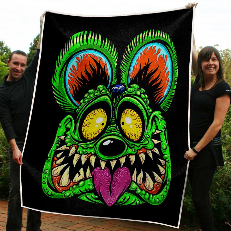 Personalized Speed Shop Hod Rod Rat Fink Blanket