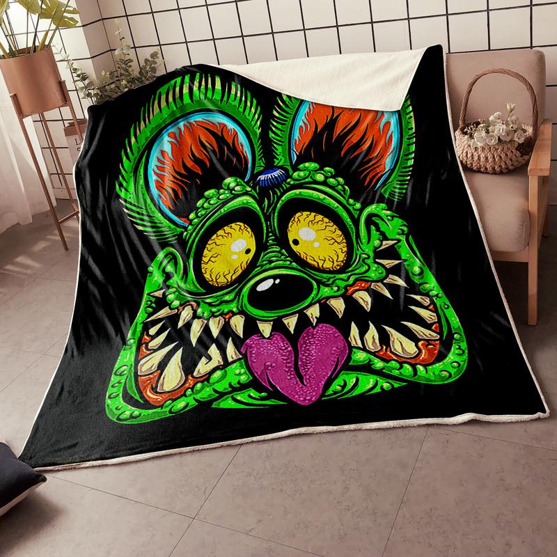 Personalized Speed Shop Hod Rod Rat Fink Blanket