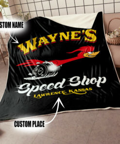 Personalized Speed Shop Hot Rod Mr. Horsepower Woodpecker Blanket