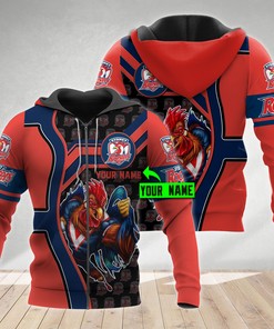Personalized Sydney Roosters Hoodie With 3D Nrl Mascot All Over Print Show Your Team Spirit
