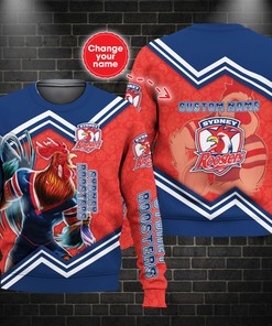 Personalized Sydney Roosters Nrl Custom Name 3D All Over Print Hoodie