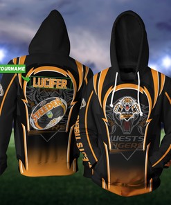 Personalized Tha212 Wests Tigers Realball 3D Hoodie Zip Hoodie, Nrl 3D All Over Print Hoodie Zip Hoodie