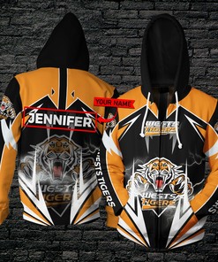 Personalized Tha93 Wests Tigers Lightning 3D Hoodie Zip Hoodie, Nrl 3D All Over Print Hoodie Zip Hoodie