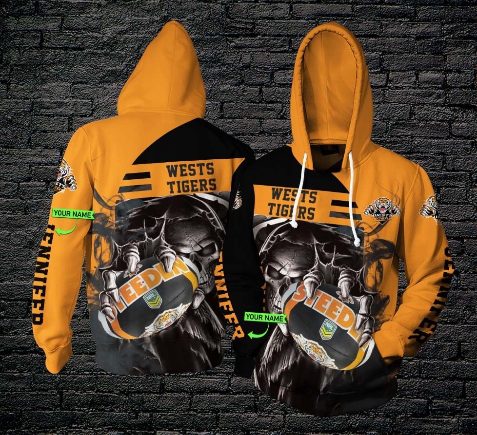 Personalized Thahd145 Wests Tigers 3D Hoodie Zip Hoodie, Nrl 3D All Over Print Hoodie Zip Hoodie