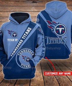 Personalized Tennessee Titans Nfl Customized 3D Printed Pull Over Hoodie, Zip Up Hoodie