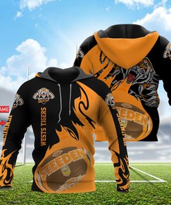 Personalized Tha13 Wests Tigers Ball 3D Hoodie Zip Hoodie, Nrl 3D All Over Print Hoodie Zip Hoodie