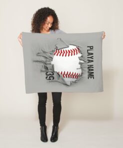 Personalized Torn Baseball Blanket, Gifts For Sports Lovers