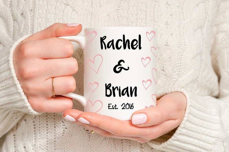 Personalized Valentine Mug Custom Valentine Mug Marriage Date Mug Custom Names Mug Est Valentine Coffee Mug