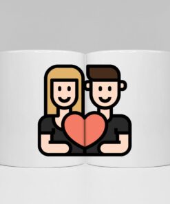 Personalized Valentines Couple Mug, Custom Social Distancing Couples In Lockdown