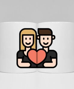 Personalized Valentines Couple Mug, Custom Social Distancing Couples In Lockdown