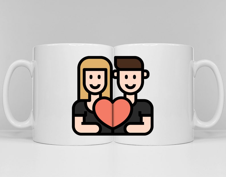 Personalized Valentines Couple Mug, Custom Social Distancing Couples In Lockdown