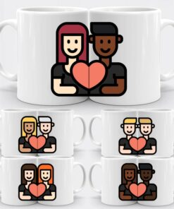 Personalized Valentines Couple Mug, Custom Social Distancing Couples In Lockdown