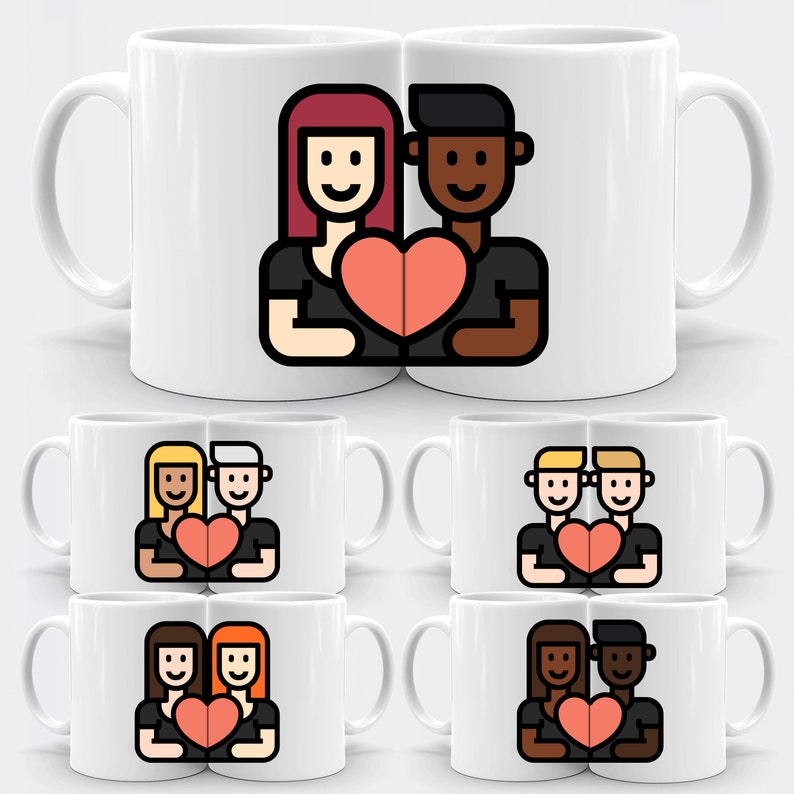 Personalized Valentines Couple Mug, Custom Social Distancing Couples In Lockdown