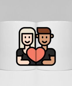Personalized Valentines Couple Mug, Custom Social Distancing Couples In Lockdown