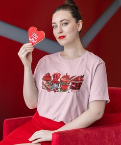 Personalized Valentines Day Matching Shirts, Valentine Coffee Lover Heart Coffee Valentine Day T-Shirt, Womens Valentines Day Sweatshirt