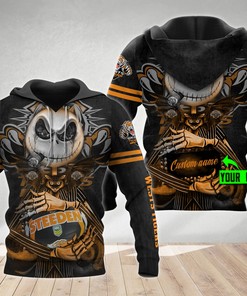 Personalized Wests Tigers 3D Hoodie Nrl 3D Hoodie Jack Skellington Custom Name 3D All Over Printed Hoodie