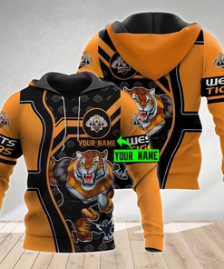 Personalized Wests Tigers Mascot 3D Hoodie Zip Hoodie, Nrl 3D All Over Print Hoodie Zip Hoodie