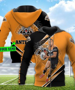 Personalized Wests Tigers Nrl Football Player 3D All Over Print Zip Up Hoodie Option