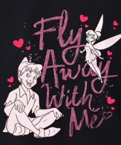 Peter Pan Neverland Tinker Bell Fly Away With Me T-shirt, Disney World Valentine's Day Couples Matching Tee, Magic Kingdom Disneyland Gift