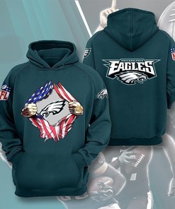 Philadelphia Eagles Nfl American Ripped 3D Hoodie Zip Hoodie, Nfl 3D All Over Print Hoodie Zip Hoodie