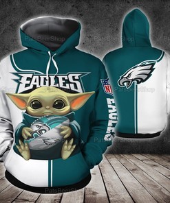 Philadelphia Eagles Nfl Baby Yoda Hoodie 3D All Over Printed Hoodie, Zip Up Hoodie