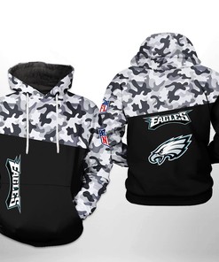 Philadelphia Eagles Nfl Camo Veteran Team 3D All Over Print Zip Up Hoodie Option
