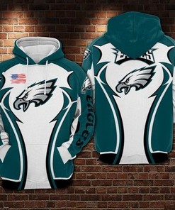 Philadelphia Eagles Nfl Football White 3D All Over Print Zip Up Hoodie Option