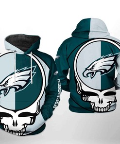 Philadelphia Eagles Nfl Grateful Dead 3D All Over Print Zip Up Hoodie Option