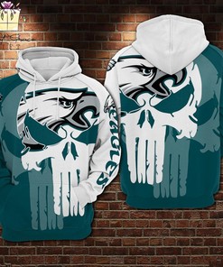 Philadelphia Eagles Nfl Punisher Blue 3D Printed Pull Over Zip Up Hoodie