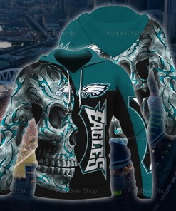 Philadelphia Eagles Nfl Skull Tatoo Hoodie, Unisex Hoodie, 3D All Over Printed Hoodie, Zip Up Hoodie