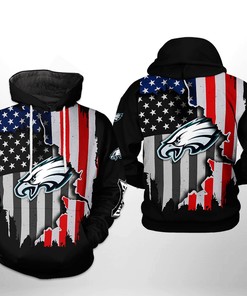 Philadelphia Eagles Nfl Us Flag Team 3D All Over Print Zip Up Hoodie Option