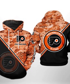 Philadelphia Flyers Nhl Camo Team 3D All Over Print Zip Up Hoodie Option