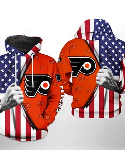 Philadelphia Flyers Nhl Us Flag 3D All Over Print Zip Up Hoodie Option