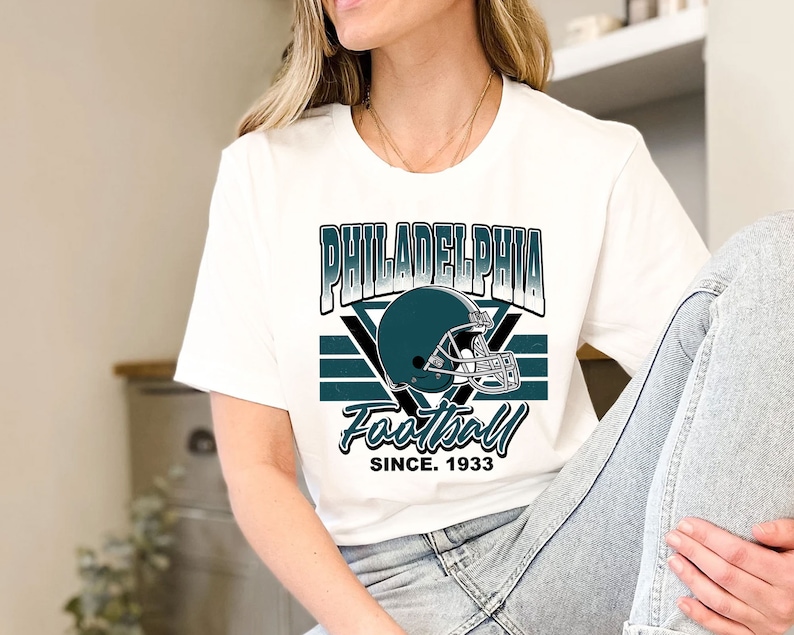Philadelphia Football Team Sweatshirt, Vintage Philadelphia Football Crewneck Sweatshirt, American Football Fan, NFL Shirt - Image 4