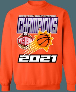 Phoenix Suns 2021 NBA Western Conference Champions Crewneck Sweatshirt Hoodie Shirt Gifts for Fans