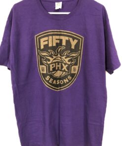 Phoenix Suns 50 Seasons Anniversary Tshirt Sweatshirt Hoodie Crewneck Sweatshirt Pullover Reprinted Full Color Full Size Gifts for NBA Fans