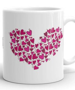Pink Hearts Heart Valentine's Day Coffee Mug, Valentine Mug, Valentines Day Gift For Her
