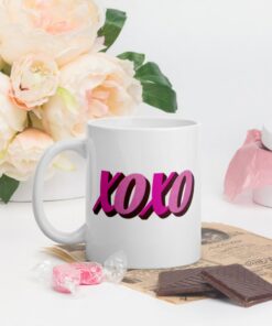 Pink Xoxo Valentine's Day Coffee Mug, Valentine Mug, Valentines Day Gift, Valentine Gift For Her